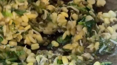Crispy sprout paratha cooked in a kadhai and served hot